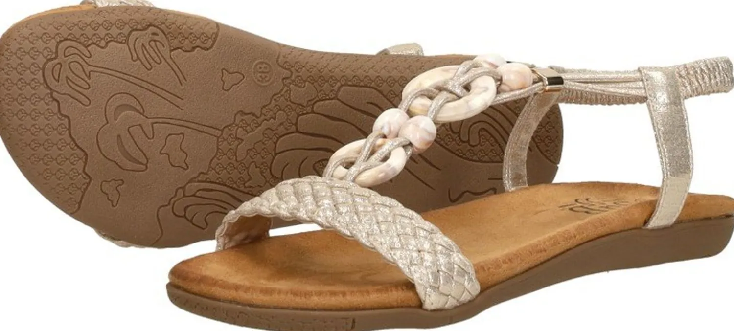 Sub55 Sandalen Plat Goudkleur New