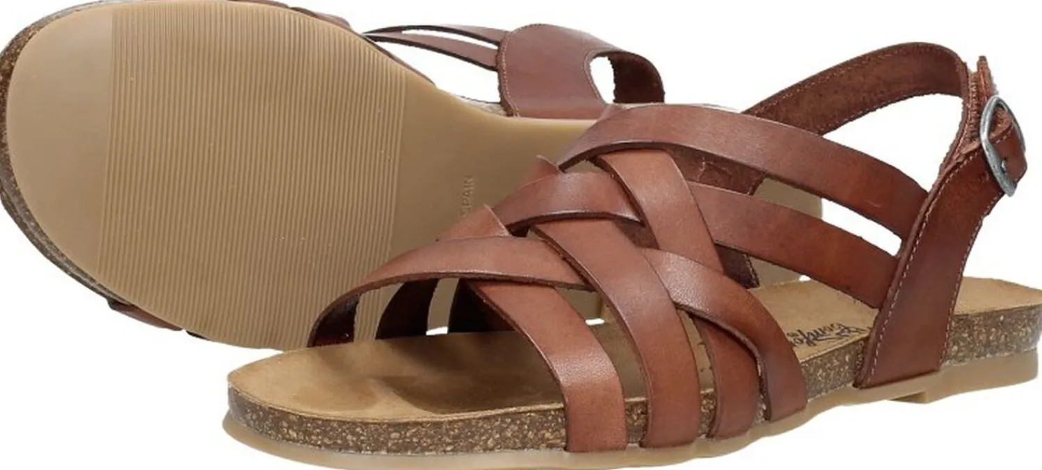 Cosmos Sandalen Plat Cognac Discount