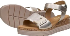 Gabor Sandalen Plat Goudkleur Sale