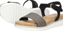 Tamaris Sandalen Plat Zwart New
