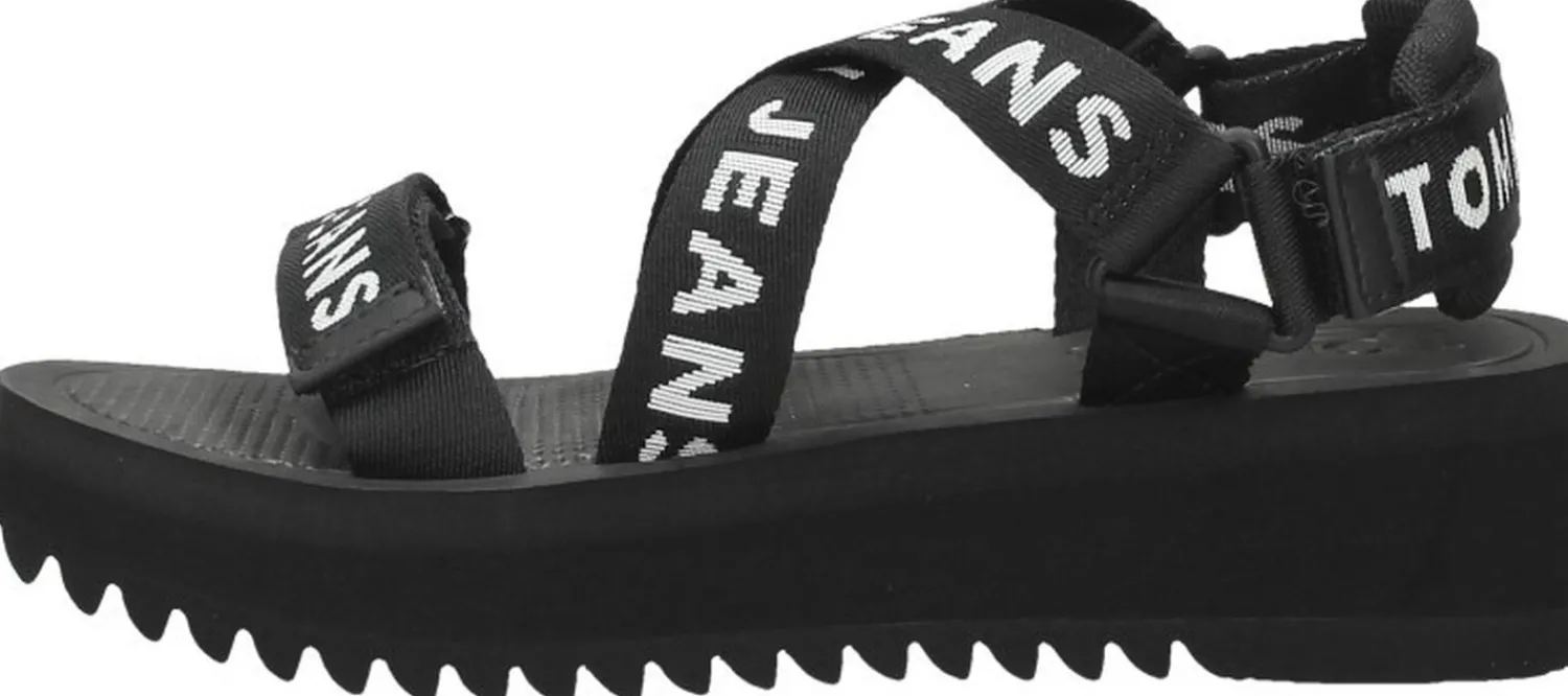 Tommy Hilfiger Sandalen Plat Zwart Online