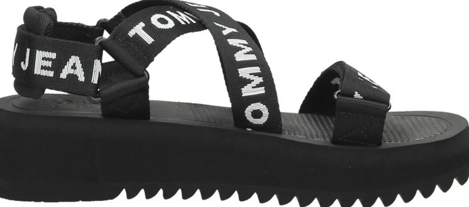 Tommy Hilfiger Sandalen Plat Zwart Online