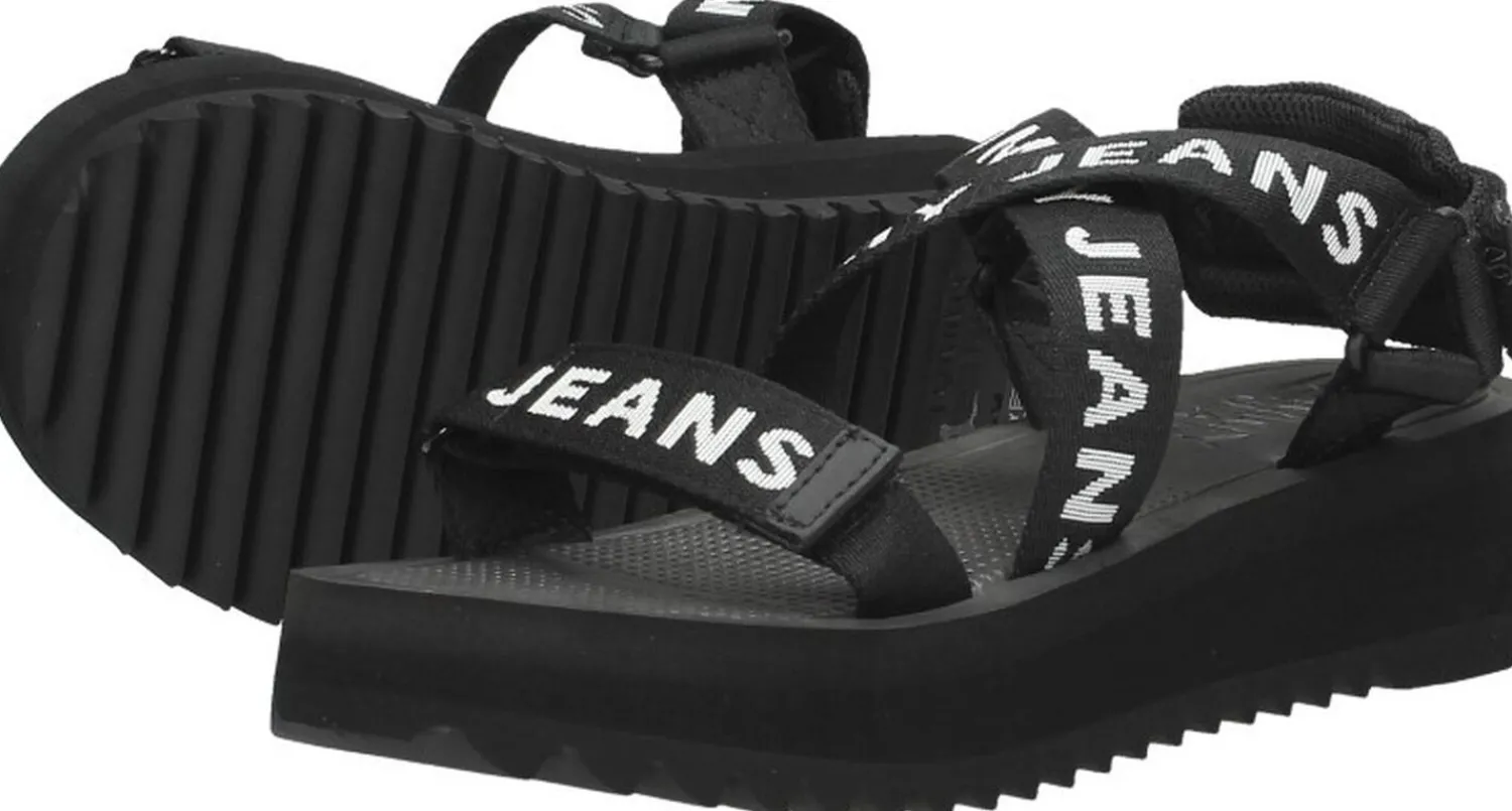 Tommy Hilfiger Sandalen Plat Zwart Online