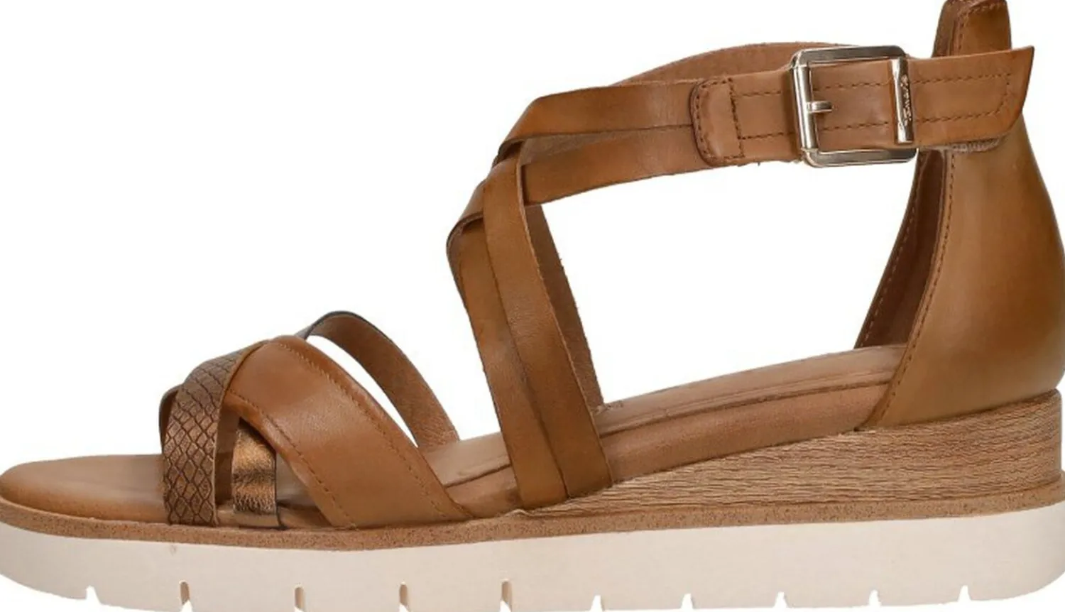 Tamaris Sandalen Plat Cognac New