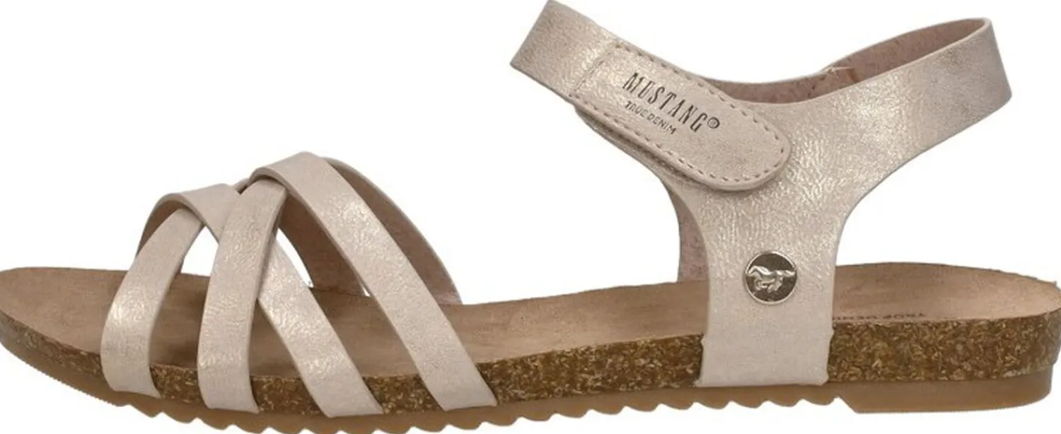 Mustang Sandalen Plat Goudkleur Outlet