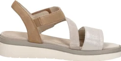 Tamaris Comfort Sandalen Plat Beige Best