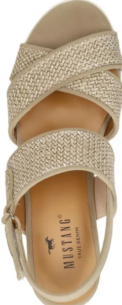 Mustang Sandalen Plat Beige Sale
