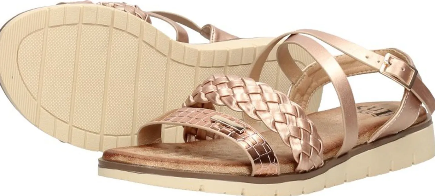 Sub55 Sandalen Plat Goudkleur Best