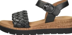 Gabor Sandalen Plat Zwart Sale
