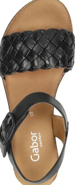 Gabor Sandalen Plat Zwart Sale
