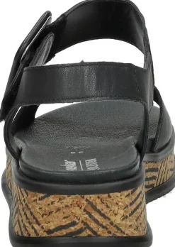 Rieker Sandalen Plat Zwart Outlet
