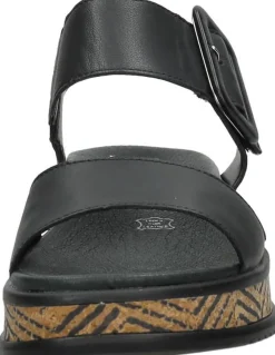 Rieker Sandalen Plat Zwart Outlet