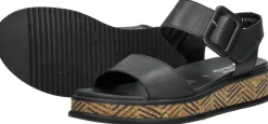 Rieker Sandalen Plat Zwart Outlet
