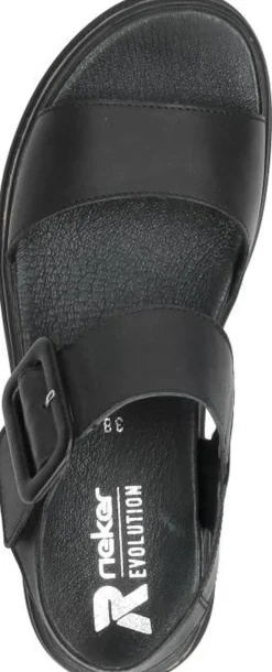 Rieker Sandalen Plat Zwart Outlet