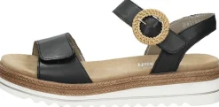 Remonte Sandalen Plat Zwart Best