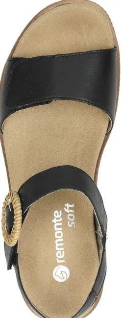 Remonte Sandalen Plat Zwart Best