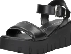 Tamaris Sandalen Plat Zwart Sale
