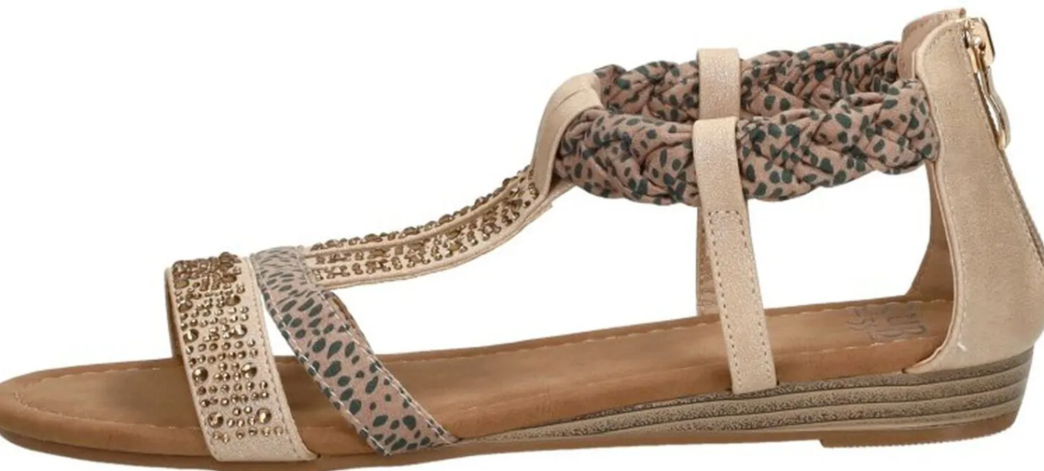 Sub55 Sandalen Plat Beige New