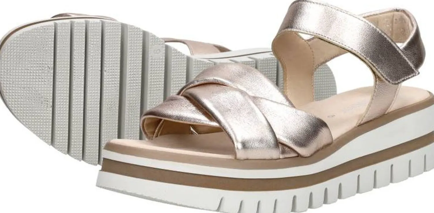 Gabor Sandalen Plat Goudkleur Discount
