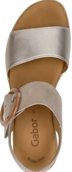 Gabor Sandalen Plat Beige Outlet