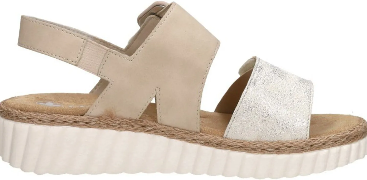 Rieker Sandalen Plat Beige Outlet
