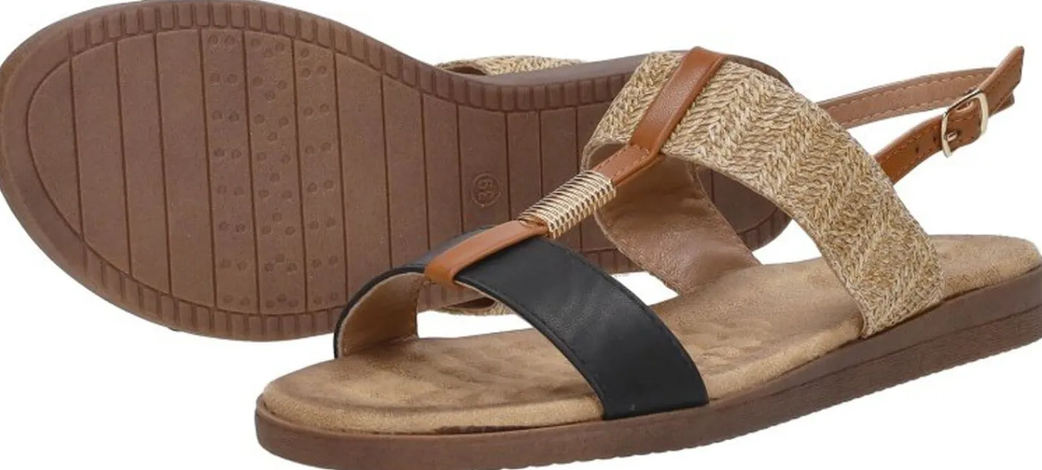 Sub55 Sandalen Plat Zwart New