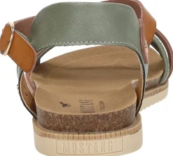Mustang Sandalen Plat Groen Best