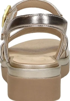 Tamaris Comfort Sandalen Plat Goudkleur Discount