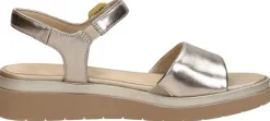 Tamaris Comfort Sandalen Plat Goudkleur Discount