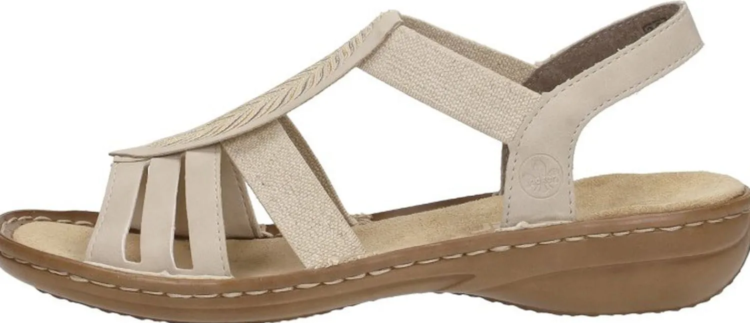 Rieker Sandalen Plat Beige Clearance