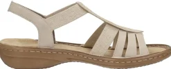 Rieker Sandalen Plat Beige Clearance