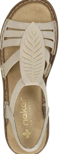 Rieker Sandalen Plat Beige Clearance