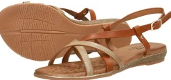 Sub55 Sandalen Plat Cognac New