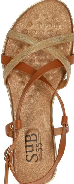 Sub55 Sandalen Plat Cognac New