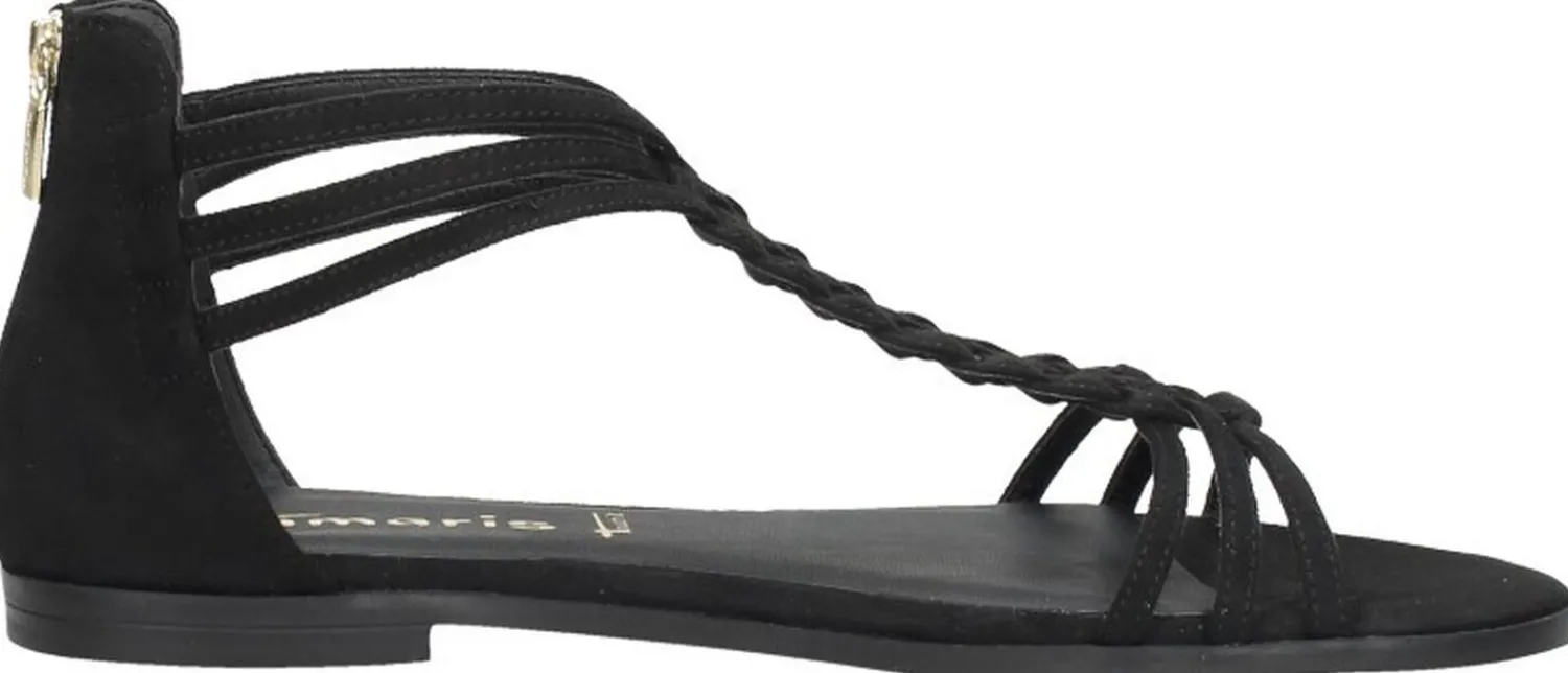 Tamaris Sandalen Plat Zwart Online