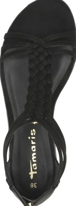 Tamaris Sandalen Plat Zwart Online