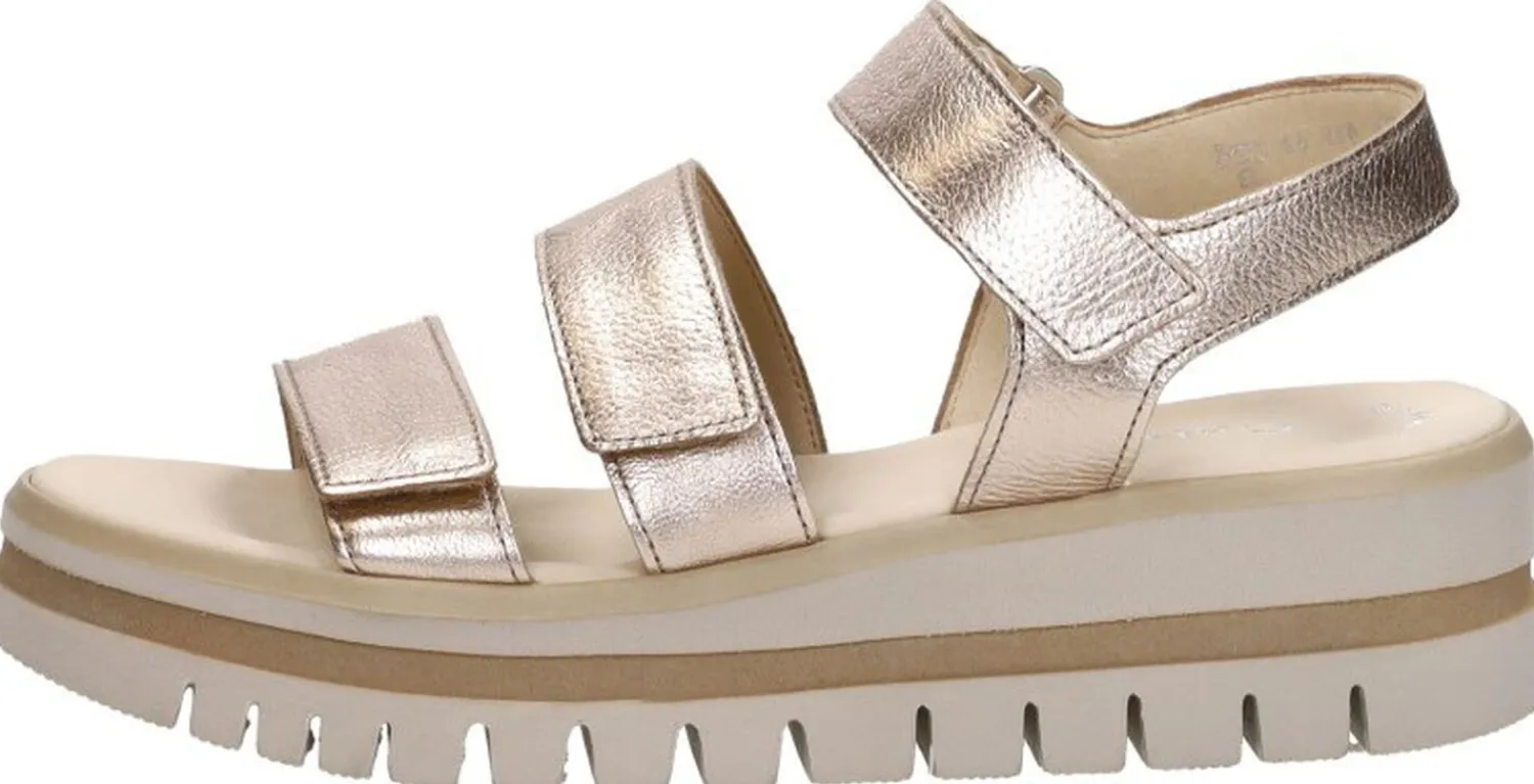 Gabor Sandalen Plat Goudkleur Discount