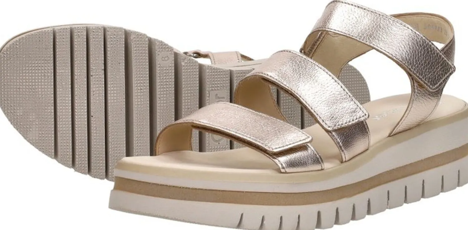 Gabor Sandalen Plat Goudkleur Discount
