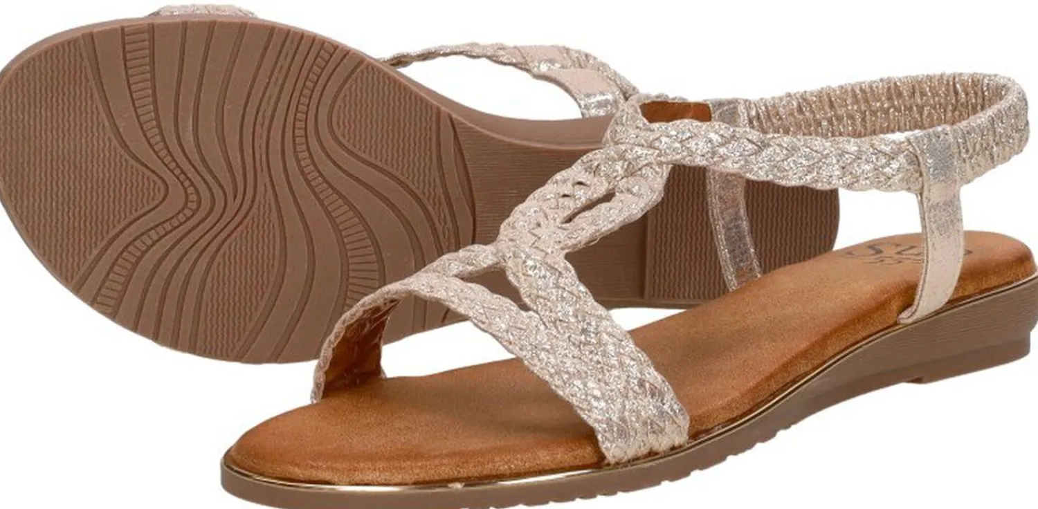 Sub55 Sandalen Plat Goudkleur Clearance