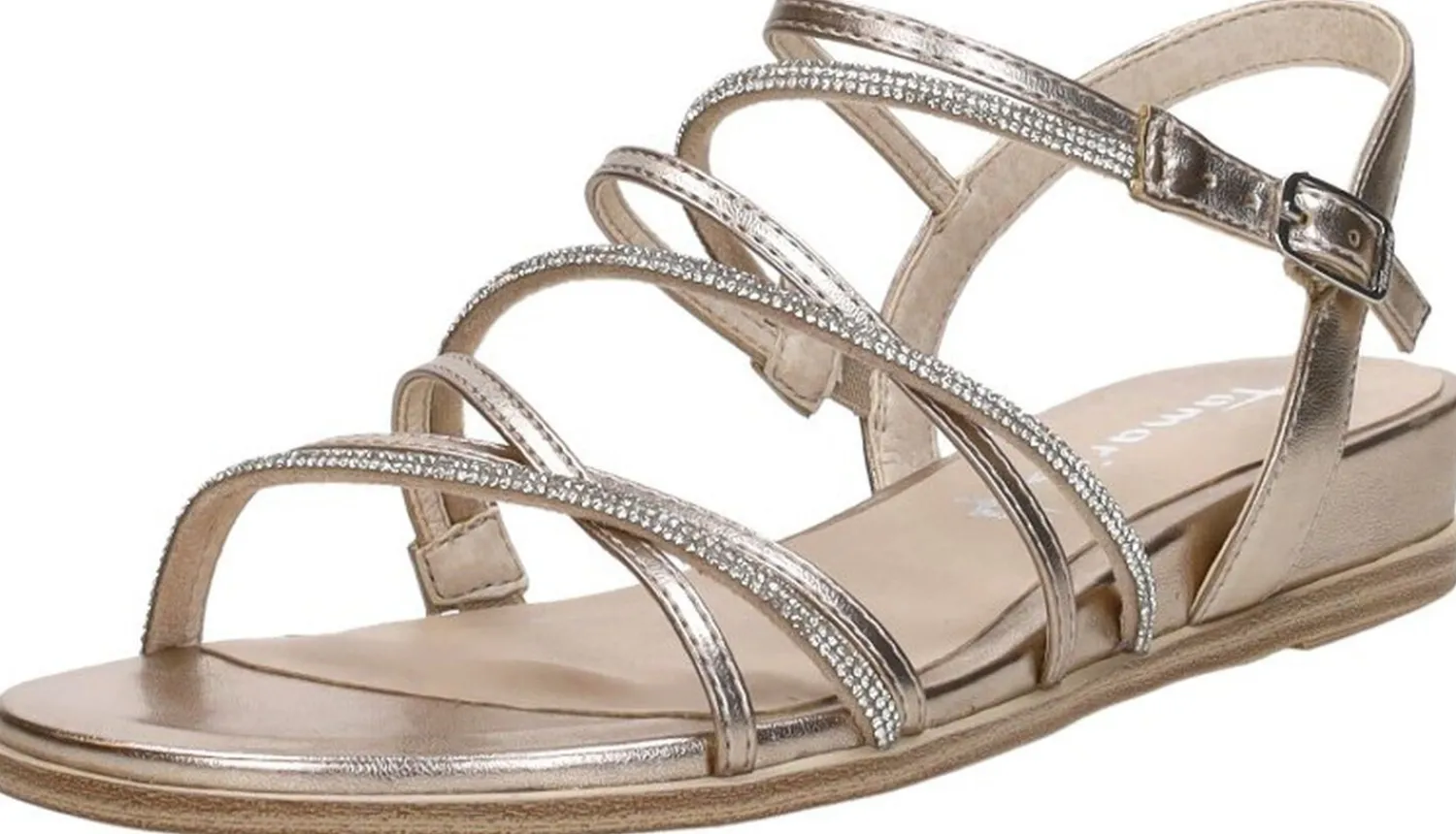 Tamaris Sandalen Plat Goudkleur Clearance