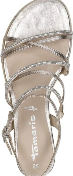 Tamaris Sandalen Plat Goudkleur Clearance