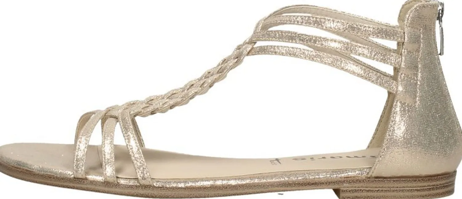 Tamaris Sandalen Plat Goudkleur Outlet