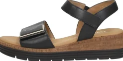 Gabor Sandalen Plat Zwart Discount
