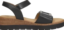 Gabor Sandalen Plat Zwart Discount