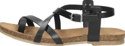 Cosmos Sandalen Plat Zwart Clearance