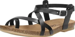 Cosmos Sandalen Plat Zwart Clearance
