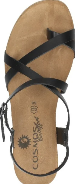 Cosmos Sandalen Plat Zwart Clearance