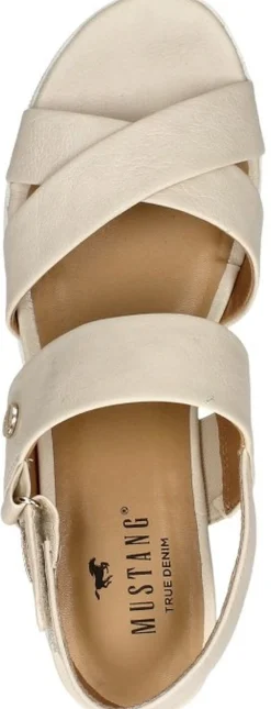 Mustang Sandalen Plat Gebroken wit Fashion