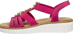 Rieker Sandalen Plat Fuchsia New