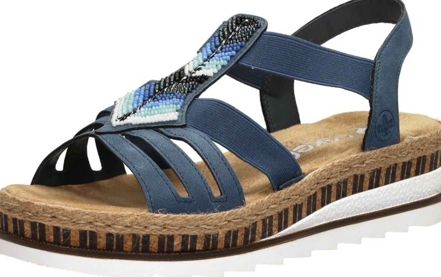 Rieker Sandalen Plat Blauw Fashion